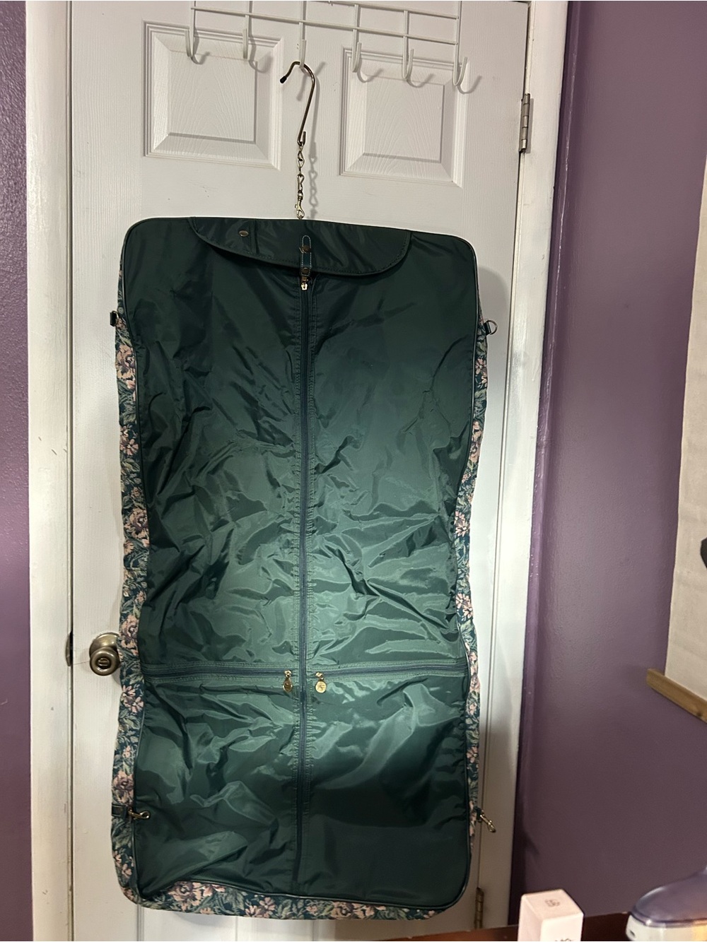 Vintage 1980s Floral Garment Bag By American Flyer nwt travel tapestry - Picture 8 of 12